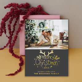 ホイルフォトメリークリスマストナカイ葉書 箔シーズンポストカード