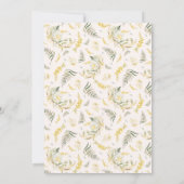 ホイルフレームボホワイルドフラワー赤ちゃんシャワー 招待状 (裏面)