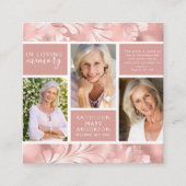 ホイルフローラフォトコラージュ葬儀記念カード スクエア名刺 (正面)