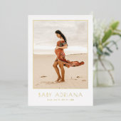 ホイルプレス | Boho妊娠写真ベビーシャワー 箔招待状 (立ち正面)