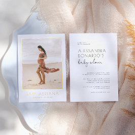 ホイルプレス | Boho妊娠写真ベビーシャワー 箔招待状