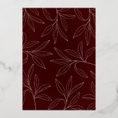 ホイルプレス | Burgundy Botanical 結婚 Frame's 箔招待状 (裏面)