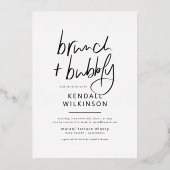 ホイルプレス | Future Mrs Brunch & Bubbly Photo 箔招待状 (裏面)