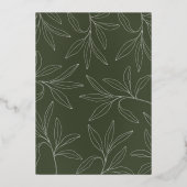 ホイルプレス | Sage Green Botanical 結婚 Frame's 箔招待状 (裏面)