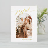 ホイルホリデーカード、うれしそうな写真クリスマスカード 箔シーズンカード (立ち正面)