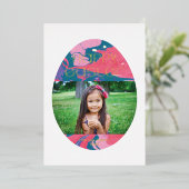 ホイルマーブルイースターエッグのホリデーフォトカード – ティール（緑がかった色） 箔シーズンカード (立ち正面)