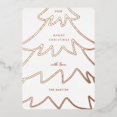 ホイルミニマルクリスマスツリー写真 箔シーズンカード (正面)