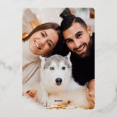 ホイルミニマルクリスマスツリー写真 箔シーズンカード (裏面)