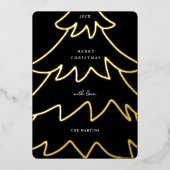 ホイルミニマルクリスマスツリー写真 箔シーズンカード (正面)