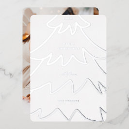 ホイルミニマルクリスマスツリー写真 箔シーズンカード