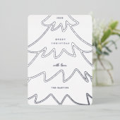 ホイルミニマルクリスマスツリー写真 箔シーズンカード (立ち正面)