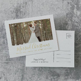 ホイルミニマルス結婚した・クリスマス新婚ありがとう 箔シーズンポストカード