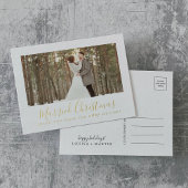 ホイルミニマルス結婚した・クリスマス新婚ありがとう 箔シーズンポストカード