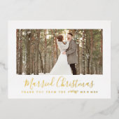 ホイルミニマルス結婚した・クリスマス新婚ありがとう 箔シーズンポストカード (正面)