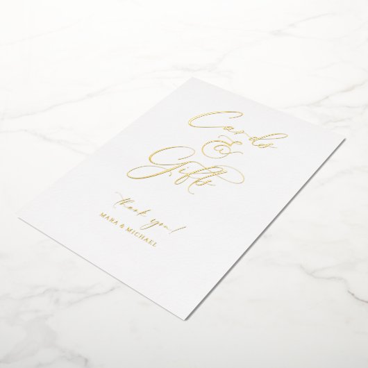 ホイルミニマルス結婚スクリプトのギフトテーブル記号R100 箔シーズンカード (回転した状態)