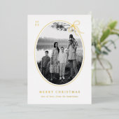 ホイルミニマルタイボウ付き楕円形の写真 箔シーズンカード (立ち正面)