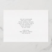 ホイルミニマルフォトコラージュベビー誕生発表 箔招待状 (裏面)