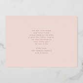 ホイルミニマルフォトコラージュベビー誕生発表 箔招待状 (裏面)