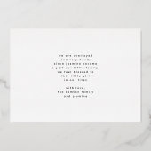 ホイルミニマルフォトコラージュベビー誕生発表 箔招待状 (裏面)