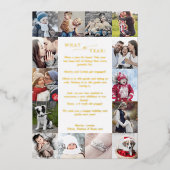 ホイルミニマルWhat A Yearフォトコラージクリスマス 箔シーズンカード (正面)