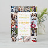 ホイルミニマルWhat A Yearフォトコラージクリスマス 箔シーズンカード (立ち正面)