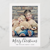 ホイルミニマルWhat A Yearフォトコラージクリスマス 箔シーズンカード (裏面)