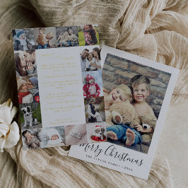 ホイルミニマルWhat A Yearフォトコラージクリスマス 箔シーズンカード