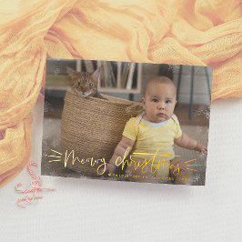 ホイルムワイクリスマス猫クリスマスホリデーフォト 箔シーズンカード