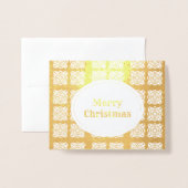 ホイルメリークリスマススノーフレークパターン 箔カード (封筒付き正面)