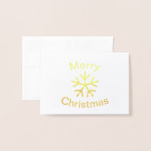 ホイルメリークリスマススノーフレーク – 3x5折り畳みカード 箔カード (封筒付き正面)