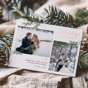 ホイルメリークリスマス  緑の枝2の写真 箔シーズンカード