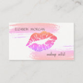 ホイルモダンエレガントブラシストローク、グリッターリップ 名刺 (正面)