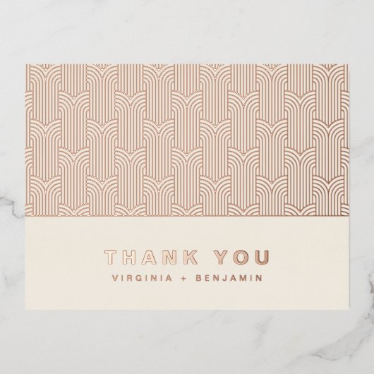 ホイルモダンサンキューカード 箔招待状ポストカード (正面)