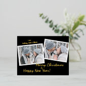 ホイルモダンスクリプト2フォトホリデーポストカード 箔シーズンポストカード (立ち正面)