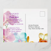 ホイルモダンスタイリッシュ卒業招待状はがき 箔招待状ポストカード (裏面)