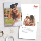 ホイルモダンタッセル写真卒業発表 箔招待状