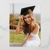 ホイルモダンタッセル写真卒業発表 箔招待状 (正面)