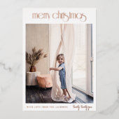 ホイルモダンデコメリークリスマスホリデーフォト 箔シーズンカード (正面)