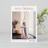 ホイルモダンデコメリークリスマスホリデーフォト 箔シーズンカード (立ち正面)