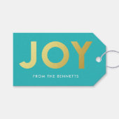 ホイルモダンフェイクジョイ名クリスマス ギフトタグ (正面(横))