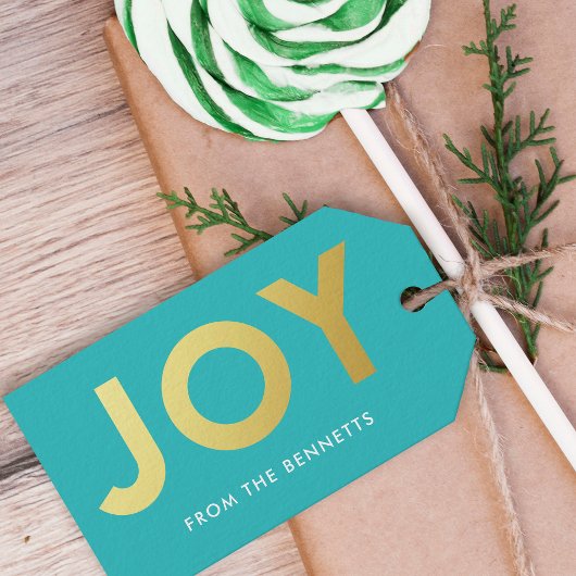 ホイルモダンフェイクジョイ名クリスマス ギフトタグ