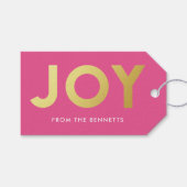 ホイルモダンフェイクジョイ名クリスマス ギフトタグ (正面(横))