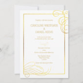 ホイルモダンフェイクフローリッシュ結婚式招待状 招待状 (正面)