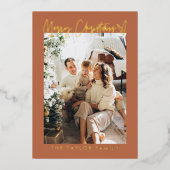 ホイルモダンフォトスエレガントクリスマスカード 箔シーズンカード (正面)