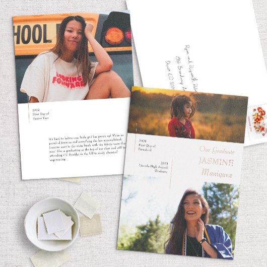 ホイルモダンホワイトその後/今卒業発表 箔招待状