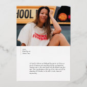 ホイルモダンホワイトその後/今卒業発表 箔招待状 (裏面)