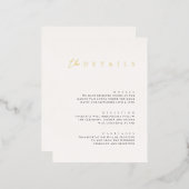 ホイルモダンホワイトの結婚詳細エンクロージャカード 箔シーズンポストカード (正面/裏面)