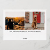 ホイルモダンミニマルメリーリストホリデーフォトカード 箔シーズンカード (裏面)