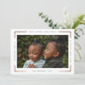 ホイルモダンメリークリスマスフォトカード1枚写真 カード (スタンド正面)