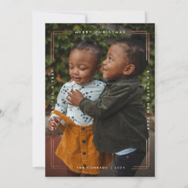 ホイルモダンメリークリスマスフォトカード1枚写真 カード